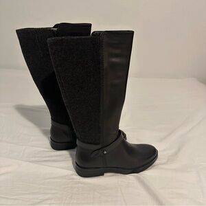 Leather Black Tall BOOTS (new) size 8